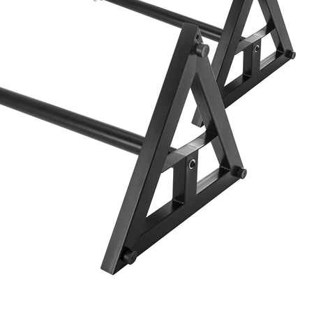 Karrera black adjustable floor speaker stand.