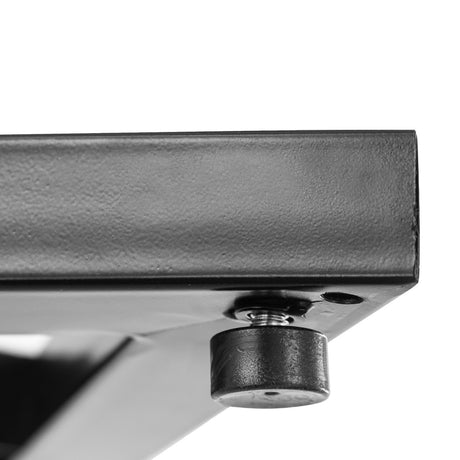Karrera black adjustable floor speaker stand.