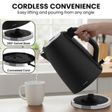 Pronti Breakfast Set with 1.25L Coffee Machine, Silver Noir Toaster & Kettle