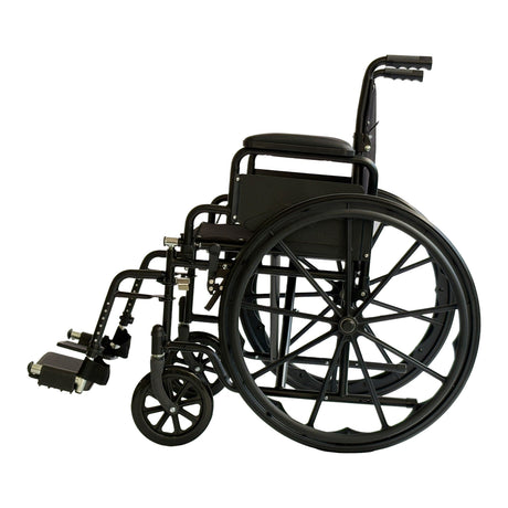 Black steel foldable mobility, lightweight.