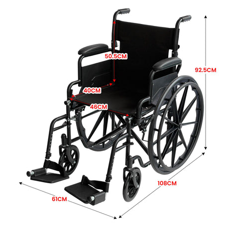 Black steel foldable mobility, lightweight.