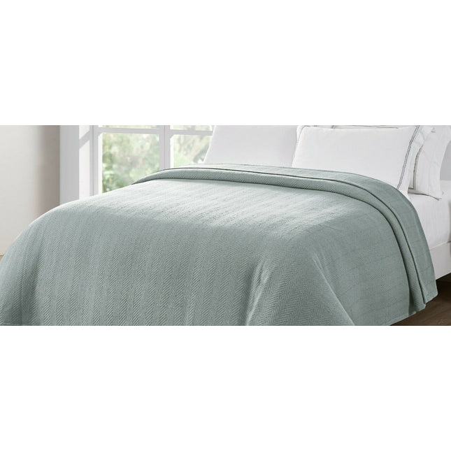 Organic Woven Herringbone Grey Blanket 228 x 228 cm