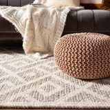 Braided Ottoman Pouffe Footstool Hand Knitted.