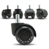 5X 2'' Twin Wheel Office Chair Casters Slient Smooth, 11x22mm Stem.