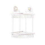 Double Corner Shelf Removable Suction WHITE