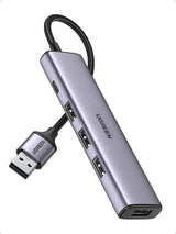 Ugreen 20805 USB 3.0 4-Port Hub with USB-C Power Port.