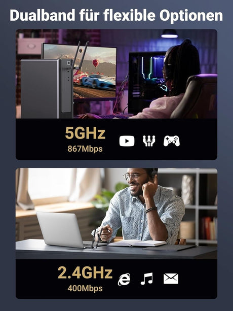 UGREEN Wi-Fi Mbps adapter, 50m, model AC1300.