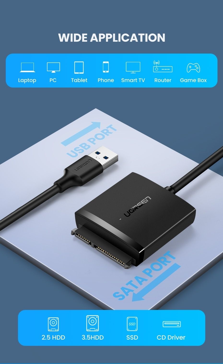 USB adapter cable.