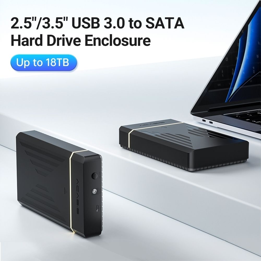 ACASIS EC-5351C 3.5" SATA HDD Protocols Enclosure - USB3.2 Gen1 5Gbps Max 30TB with AC Power Supply