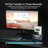 Acasis EC-6104 Dual Bay 2.5/3.5" Sata HDD SSD Enclosure USB 3.2 5Gbps 60TB.