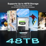 Acasis EC-6104 Dual Bay 2.5/3.5" Sata HDD SSD Enclosure USB 3.2 5Gbps 60TB.