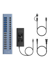ACASIS HB16PRO 16-Port USB 3.2 10Gbps 12V/8A Powered 8 x USB-A + 8 x USB-C Docking Hub for PC & Laptop