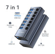 Acasis HS-707MG-10G 7-in-1 USB 3.2 Gen2 10Gbps Docking Hub w AC for PC Laptop.