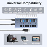 Acasis HS-707MG-10G 7-in-1 USB 3.2 Gen2 10Gbps Docking Hub w AC for PC Laptop.