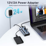 Acasis HS-707MG-10G 7-in-1 USB 3.2 Gen2 10Gbps Docking Hub w AC for PC Laptop.