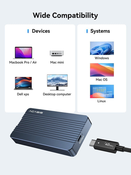 ACASIS TBU Gbps hard drives, model TBU405Air.