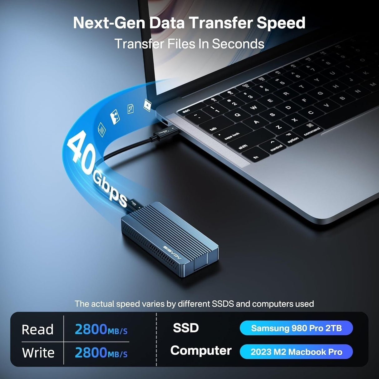 ACASIS TBU405PRO USB4 NVMe M.2 SSD Enclosure 40Gbps 2280 w/ Cooling Fan