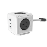 Allocacoc PowerCube Extended 4 Outlets 2 USB-A + 1 USB-C PD 20W 1.5M Grey.