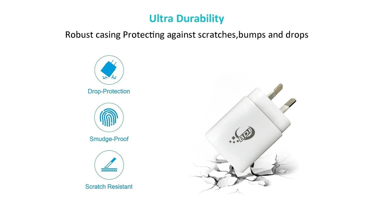 BDI 25W PD Quick Charger AU plug with USB-A and Type-C Ports