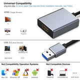 BENFEI 000334GY USB 3.0 to HDMI Adapter, USB 3.0 to HDMI Male Adapter for Windows 11/10/8/7 (NOT for MAC)