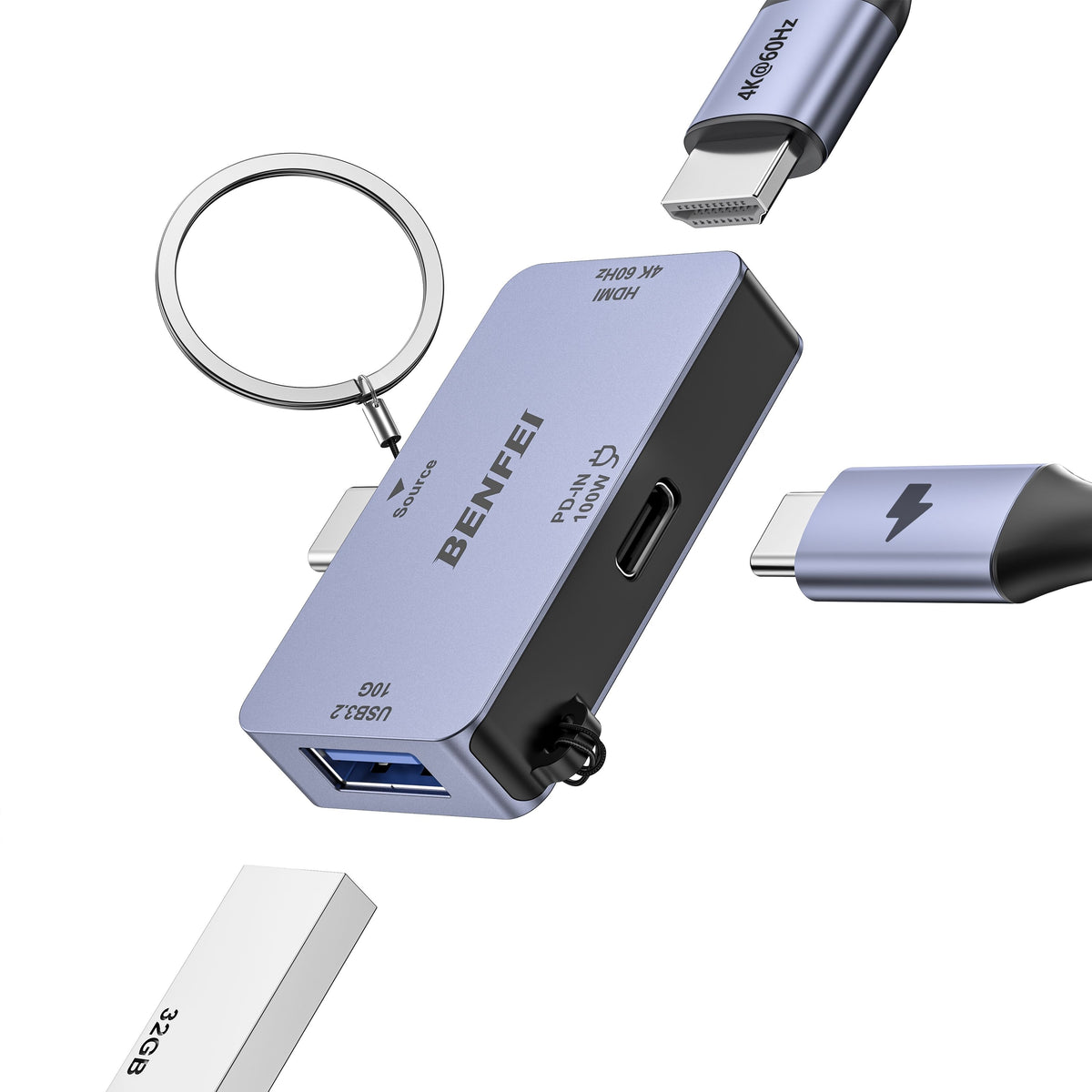 BENFEI Gbps USB-A computer cables, 100W.