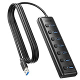 BENFEI 000425BK USB3.0 to 7 Port USB3.0 HUB (Black)
