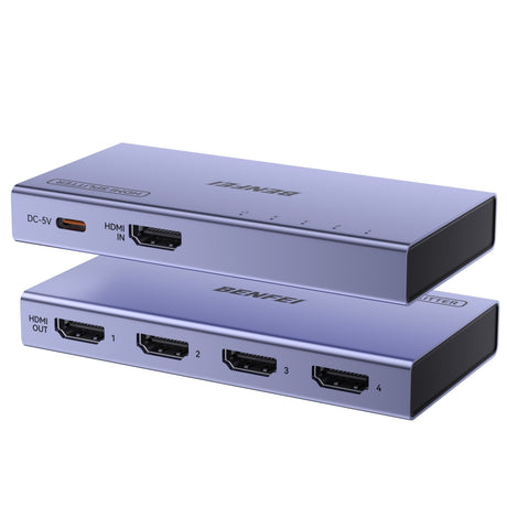 Benfei 000448GY Hdmi Splitter 1-In 4-Out 4K@60Hz.
