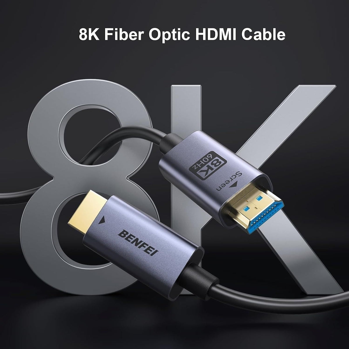 Fibre optic cable, 100ft.