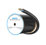 BENFEI 000704BK-305MS Pure Copper Cat 6 Cable 305M-Waterproof Black PE+PVC (Shielded) Double-Layer Jacket