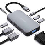 Benfei 335GY USB-C Hub with Triple Display, 8-in-1 Docking Station.