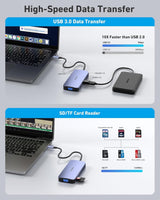 BENFEI 000359GY  11-in-1 USB C Hub Triple Display Docking Station Dual HDMI, VGA, 3xUSB 3.0, 10Gbps