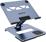 BENFEI 000366GY Laptop Stand with USB C Hub, Multi Function With USB and KVM Switch and 15W Wireless Charger
