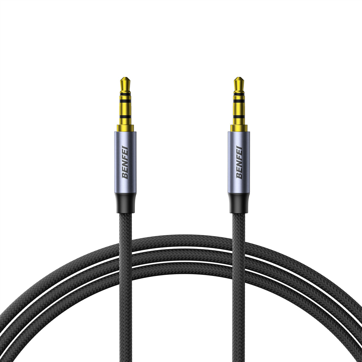 BENFEI 427GY 1M 3.5mm TRRS male to male nylon braided AUX cable.