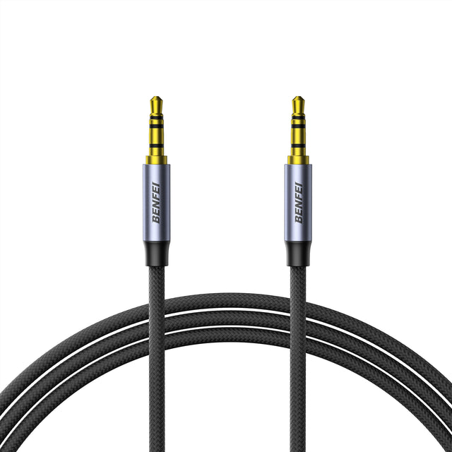 BENFEI 427GY 1M 3.5mm TRRS male to male nylon braided AUX cable.
