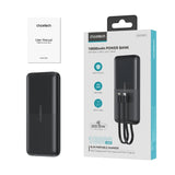 CHOETECH B654 10000mAh Pwer Bank 22.5W USB-A / USB-C / micro USB with built-in USB-C / Lightning cable - black
