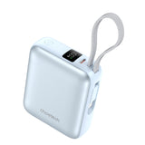 CHOETECH B832-BL Mini 35W 10,000mAh Power Bank with LED Display + USB-C Cable Light Blue