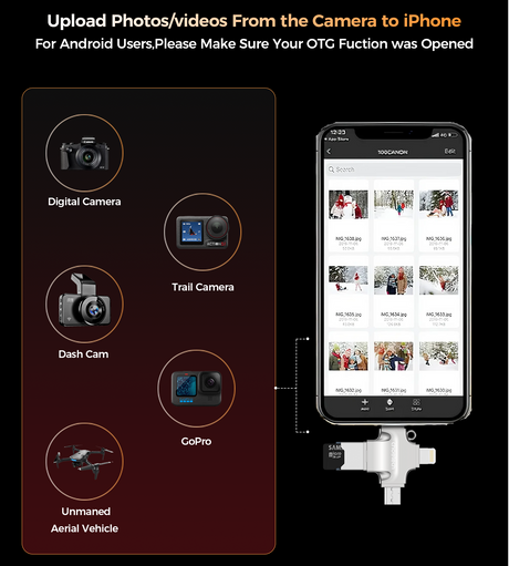 Choetech CR-002-SL EasyGO A+C+Micro+lighting four in one card reader.