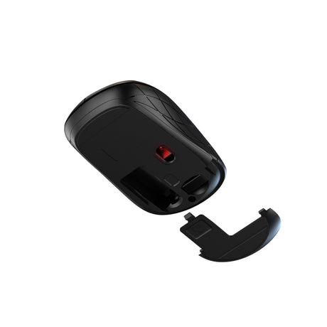 Black adjustable dpi wireless mouse, lightweight.