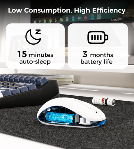 Choetech white mode wireless mouse, lightweight.