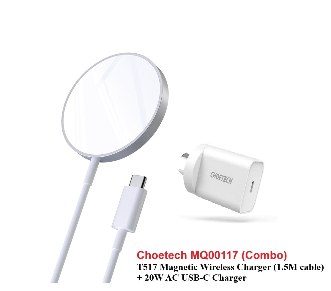 CHOETECH MQ00117-SL (T517+AC) MagLeap Magnetic Wireless Charger + AC