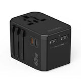 CHOETECH PD6045 GaN Tech 2C+2A 45W Travel Adapter with US EU UK AU Plugs Black