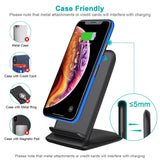 CHOETECH T555-F 15W Fast Wireless Dual Coils Charger Stand Qi for iPhone/Samsung Black