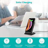 CHOETECH T555-F 15W Fast Wireless Dual Coils Charger Stand Qi for iPhone/Samsung Black