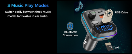 Choetech Bluetooth car transmitter charger, 36W.
