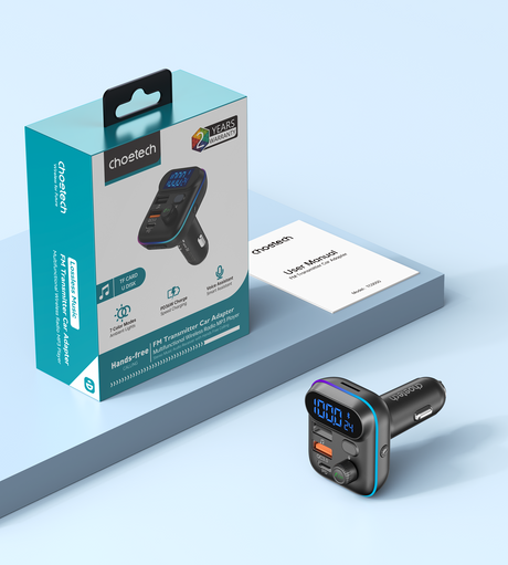 Choetech Bluetooth car transmitter charger, 36W.