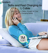 CHOETECH XCL-0002 Silicone USB-C to L Cable 1m White
