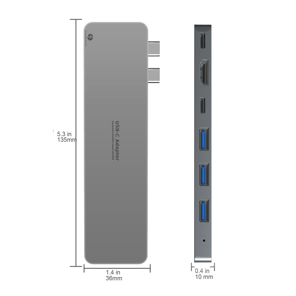 MacBook Thunderbolt TypeC adapter, model Thunderbolt3.