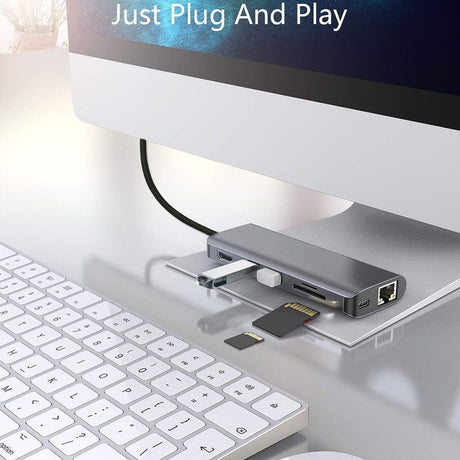 Intact 9826T 7-in-1 USB-C Adapter HDMI/RJ45/USB3.0*2/SD/TF/ Type-C PD.