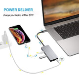 INTACT 9845T 11-in-1 USB-C Adapter HDMI/USB3.0*2/USB2.0*3/TypeC/SD*2/TF/ USB-C PD
