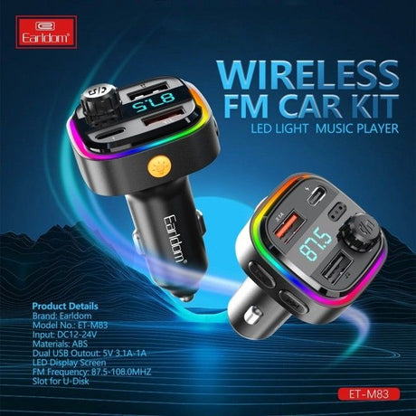 Earldom M83 Wireless Car Kit FM Transmitter.